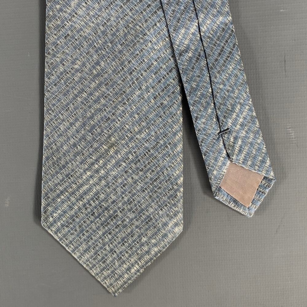 ISSEY MIYAKE Gray Light Blue Jacquard Silk Tie